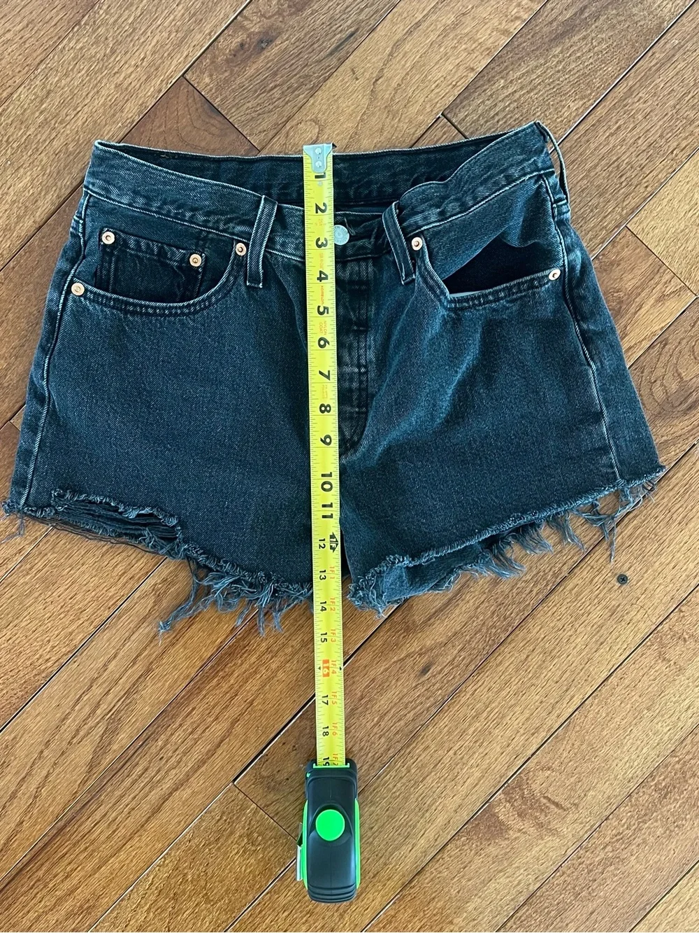 High-Waist Black Denim Cutoff Shorts